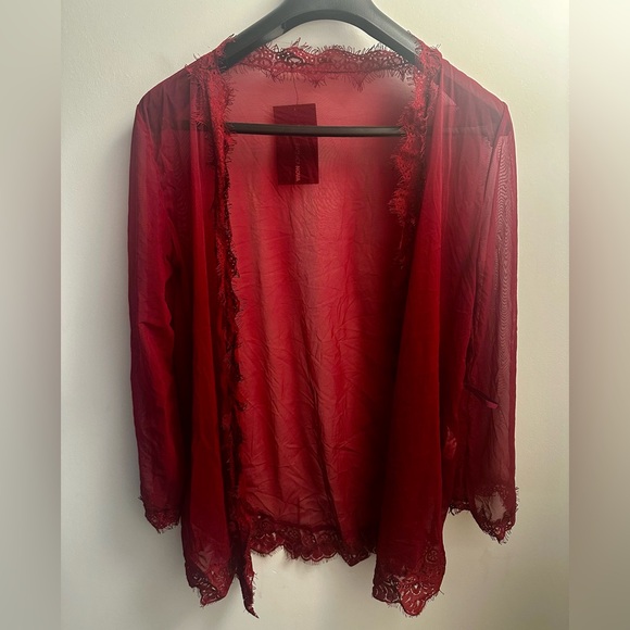 Burgundy Lingerie Robe - Picture 8 of 10